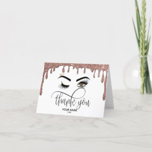Makeup artist Wink Eye Beauty Salon Lash Extension Letterpress Thank You Card