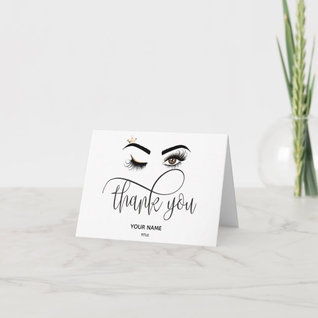 Makeup artist Wink Eye Beauty Salon Lash Extension Thank You Card (Front)