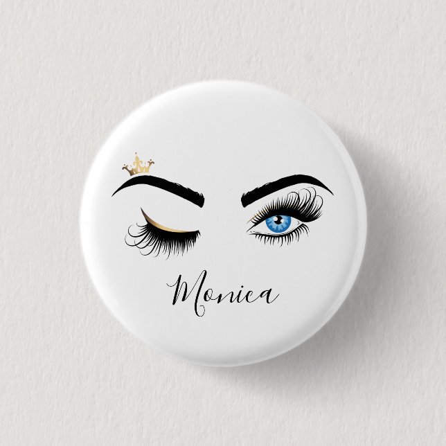 Makeup artist Wink Eye Blue Eye Beauty Salon Lash Button (Front)