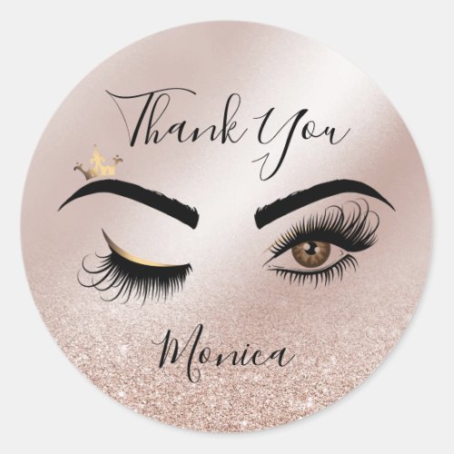 Makeup artist Wink Eye Brown Eye Beauty Salon Lash Classic Round Sticker