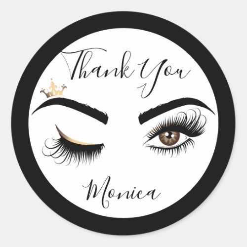 Makeup artist Wink Eye Brown Eye Beauty Salon Lash Classic Round Sticker