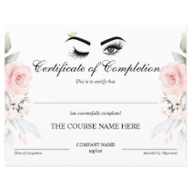 Makeup artist Wink Eye Certificate of Completion Makeup artist Wink Eye Certificate of Completion