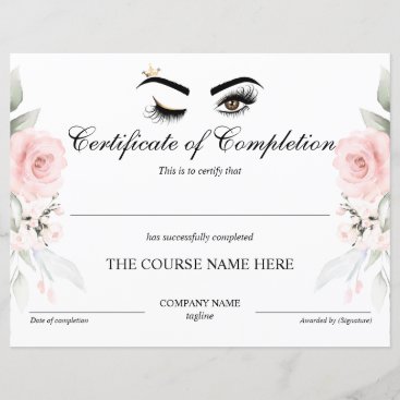 Makeup artist Wink Eye  Certificate of Completion
