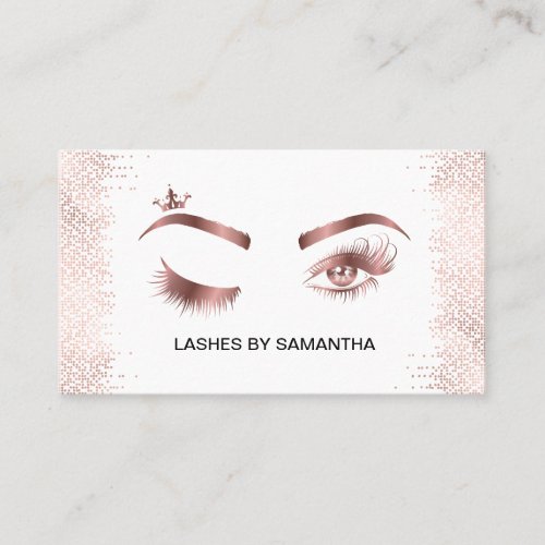 Makeup artist Wink Eye Gold Confetti Lashes Business Card