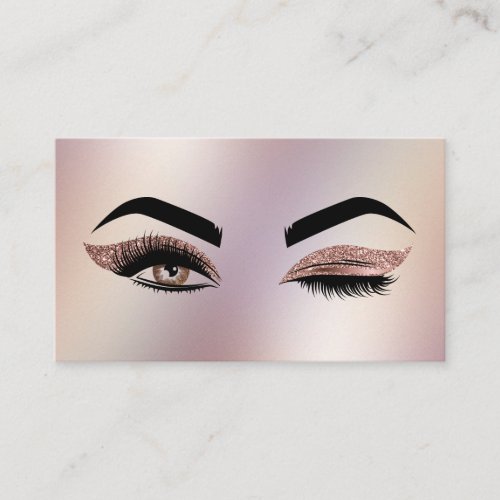 Makeup artist Wink Eye Lashes Rose Gold Business Card