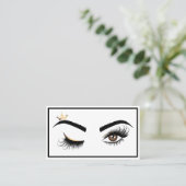 Makeup artist Wink Eye with Crown Lash Extension Business Card (Standing Front)