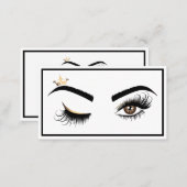 Makeup artist Wink Eye with Crown Lash Extension Business Card (Front/Back)