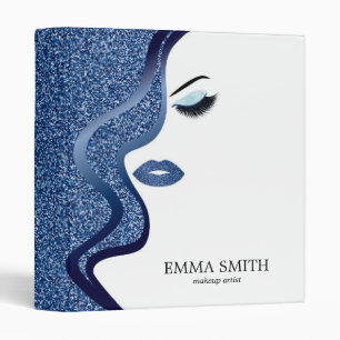 Makeup Artist with Blue Glitter Binder