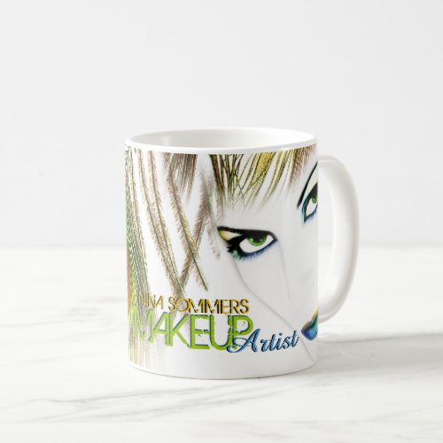 Makeup Artist Woman With Peacock Feather Coffee Mug