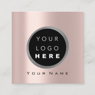 Makeup Beauty Blogger You-tuber Rose Logo Social Square Business Card