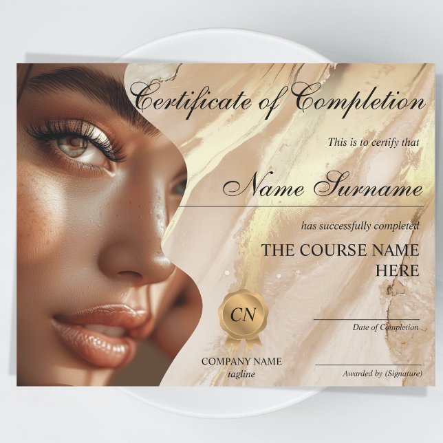 Makeup Beauty Certificate of Completion Award (Creator Uploaded)