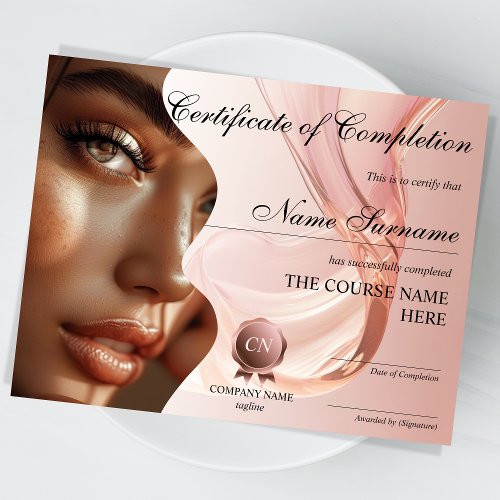 Makeup Beauty Certificate of Completion Award