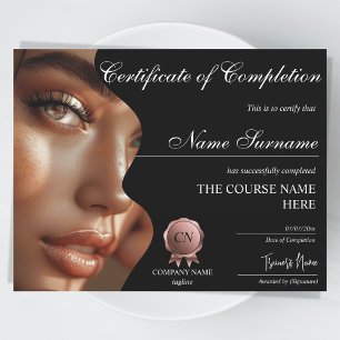 Makeup Beauty Certificate of Completion Award