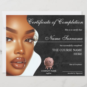 Makeup Beauty Certificate of Completion Award