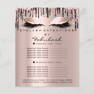 Makeup Beauty Price List Rose Black Drips Lash Flyer