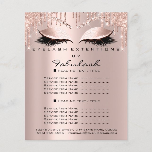 Makeup Beauty Salon Brown Glitter Flyer Spark Lash (Front)