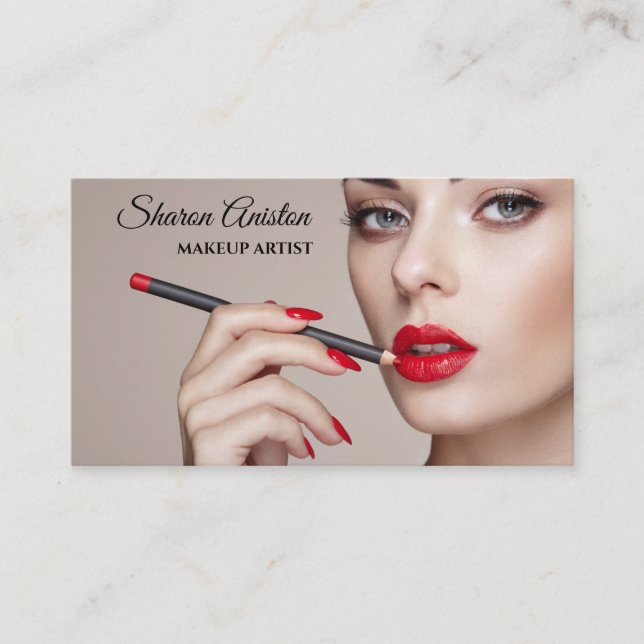 Makeup & Beauty Salon Business Card (Front)