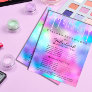 Makeup Beauty Salon Glitter Holograph Pink Unicorn Flyer