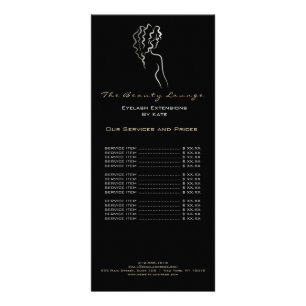Makeup Beauty Salon Name Black Spa Logo Black Gray Rack Card