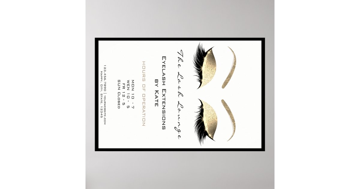 Makeup Beauty Salon Name Gold Glam Adress Opening Poster Zazzle Com