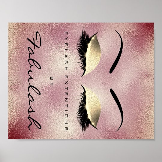 Makeup Artist Beauty Salon Eyebrow Silver Glitter Poster ...