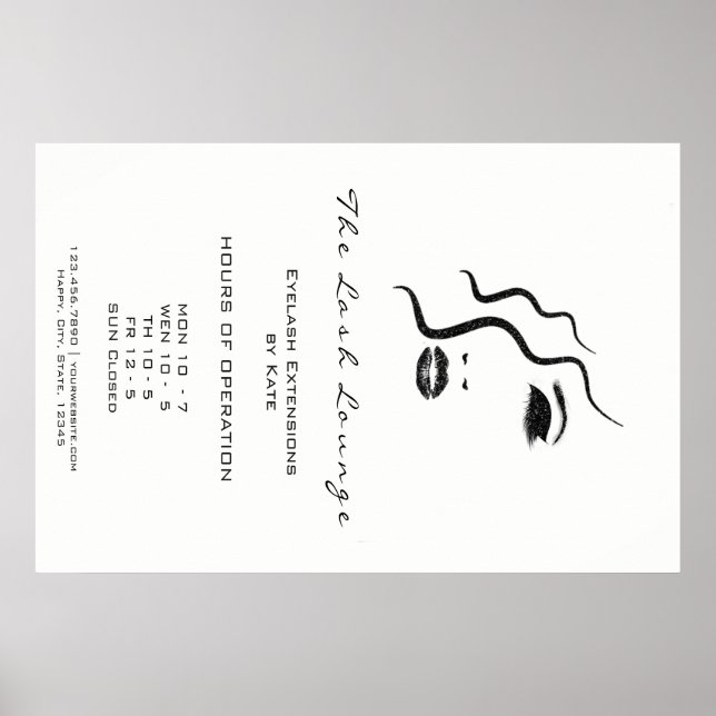 Makeup Beauty Salon Name Logo Glam Adress Opening1 Poster (Front)