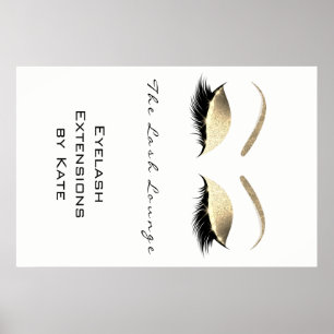 Makeup Beauty Salon Name White Gold Black Eyebrows Poster