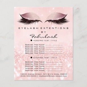 Makeup Beauty Salon Pink Glitter Flyer Powder Lash