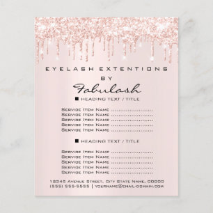 Makeup Beauty Salon Pink Glitter Flyer Spark Drips