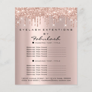 Makeup Beauty Salon Rose Glitter Flyer Drip 2 Page