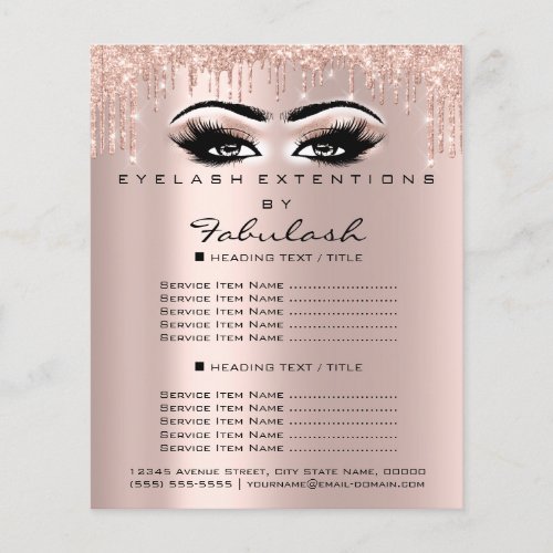 Makeup Beauty Salon Rose Glitter Flyer Spark Eyes