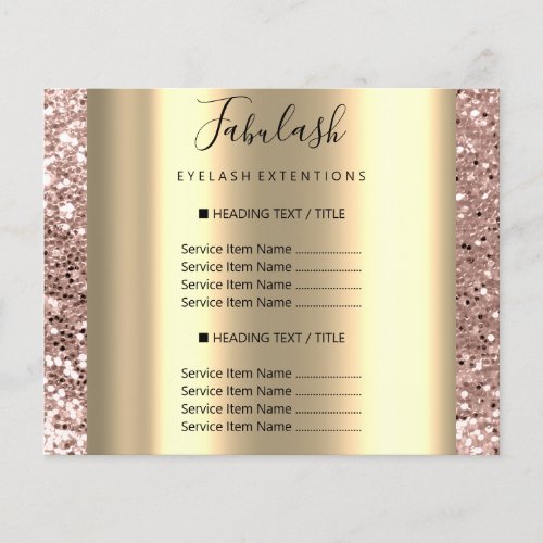 Makeup Beauty Salon Rose Glitter Gold  Hair Nails Flyer