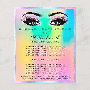 Makeup Beauty Salon Rose Glitter Holograph Lashes Flyer