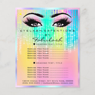 Makeup Beauty Salon Rose Glitter Holograph Unicorn Flyer