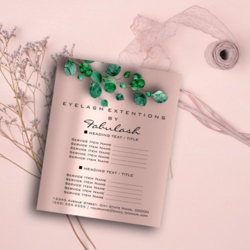 Makeup Beauty Salon Rose Woodland Eucalyptus Flyer