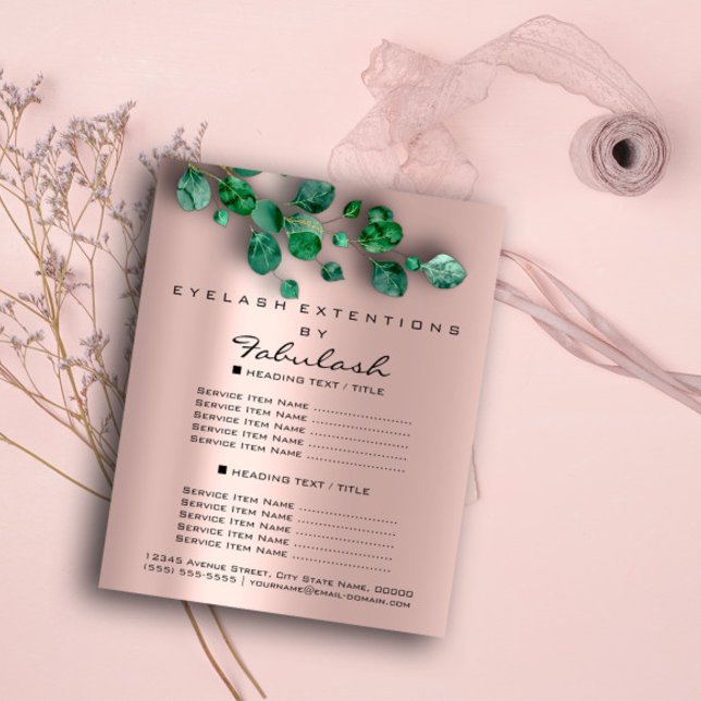Makeup Beauty Salon Rose Woodland Eucalyptus Flyer (Creator Uploaded)