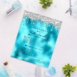 Makeup Beauty Salon Silver  Glitter Blu  Drips Flyer<br><div class="desc">florenceK luxury beauty salon collection</div>