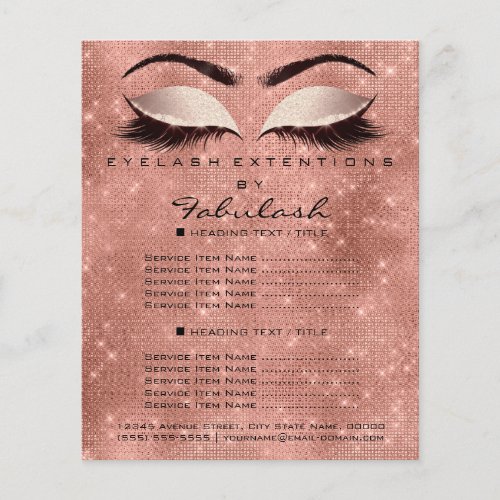 Makeup Beauty Salon Spark Glitter Flyer Blush Lash