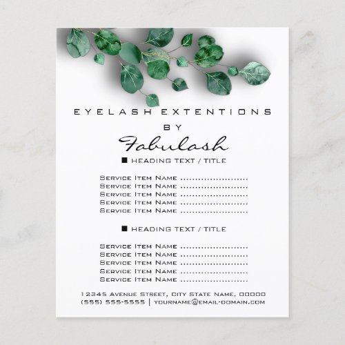 Makeup Beauty Salon  Woodland Eucalyptus Organic Flyer