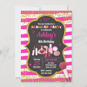 Makeup Birthday Invitation / Glamour Party