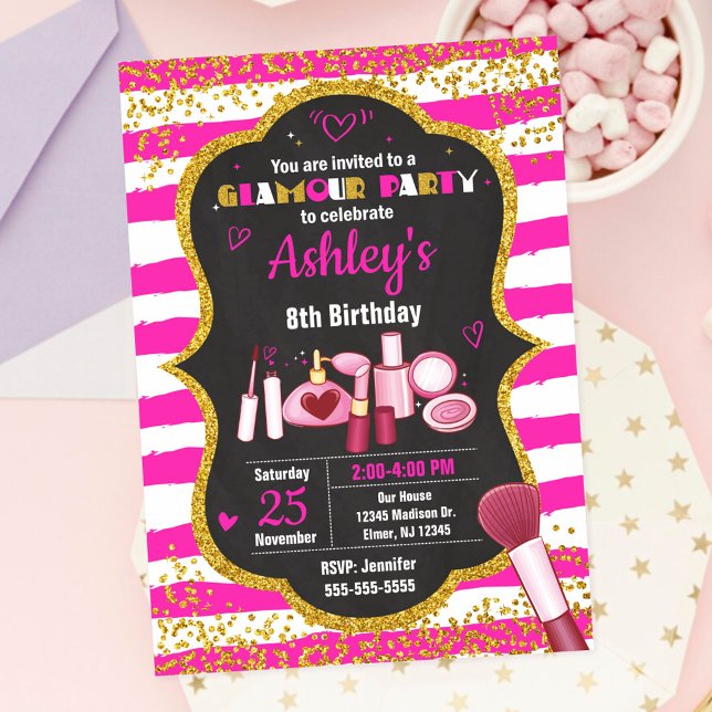 Makeup Birthday Invitation / Glamour Party (Creator Uploaded)