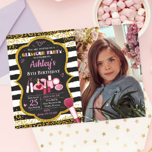 Makeup Birthday Invitation / Glamour Party