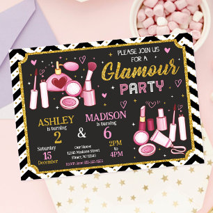 Makeup Birthday Invitation Glamour Spa Party