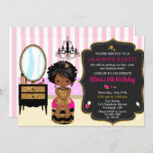 Makeup birthday invitation SPA nail polish invite (Front/Back)