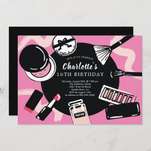 Makeup Birthday Party Invitation