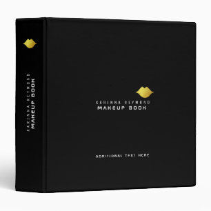 makeup-book with gold lips / makeup 3 ring binder