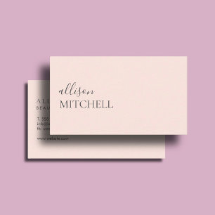 Makeup Boutique Luxury Script Elegant Blush Pink Business Card