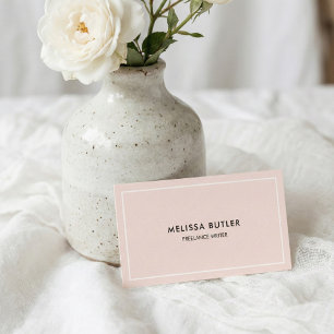 Makeup Boutique QR Code Minimal Blush Pink Business Card