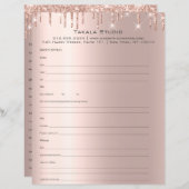 Makeup Bridal Consultation Form Rose Drips (Front/Back)