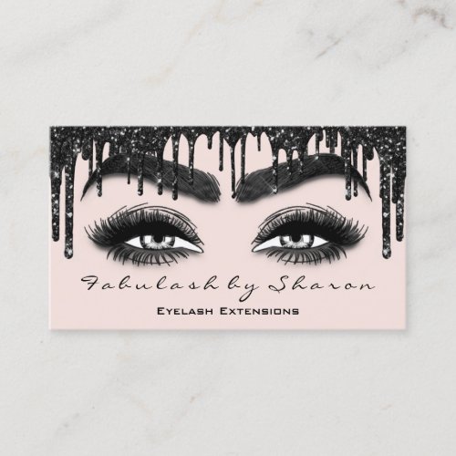 Makeup Brow Eyelash Extension QR Code Drips Powder Business Card